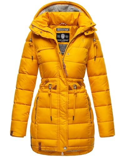 Navahoo Damen Winter Jacke Steppjacke Stepp Winterjacke gesteppt B876 [B876-Dali-Gelb-Gr.L] von Navahoo