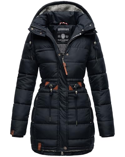 Navahoo Damen Winter Jacke Steppjacke Stepp Winterjacke gesteppt B876 [B876-Dali-Navy-Gr.L] von Navahoo