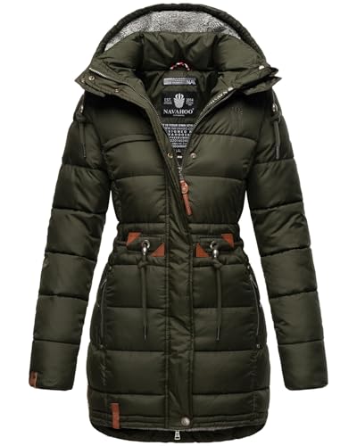 Navahoo Damen Winter Jacke Steppjacke Stepp Winterjacke gesteppt B876 [B876-Dali-Olive-Gr.L] von Navahoo