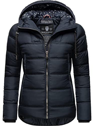 Navahoo Damen Winter-Jacke Steppjacke mit Kapuze und Kordeln Renesmee Navy Gr. S von Navahoo