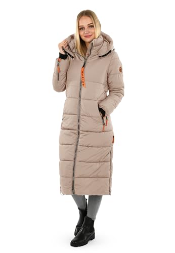 Navahoo Damen Winterjacke langer Winter Mantel Winter Jacke gesteppt warmer Steppmantel B926 [B926-Kristall-Taupe-Gr.XXL] von Navahoo