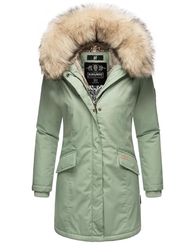 Navahoo Damen Winter Kurzmantel mit Kapuze Cristal Smokey Mint Gr. XXL von Navahoo