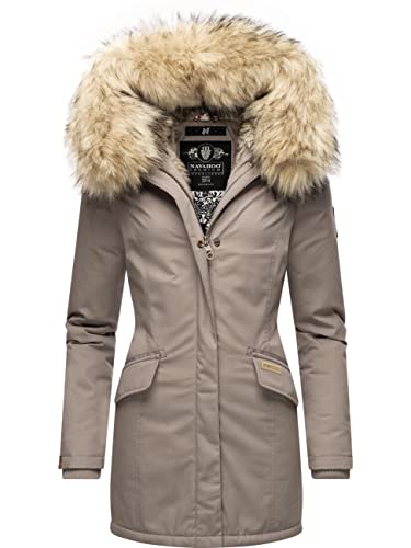 Navahoo Damen Winter Kurzmantel mit Kapuze Cristal Zinc Grey Gr. L von Navahoo