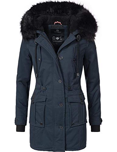 Navahoo Damen Winter Mantel Baumwoll Parka Luluna Blau Gr. XL von Navahoo