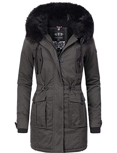 Navahoo Damen Winter Mantel Baumwoll Parka Luluna Grau Gr. S von Navahoo