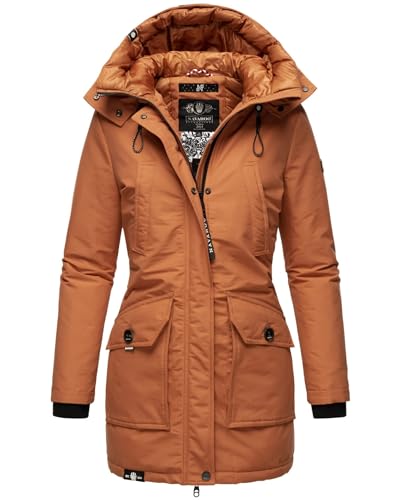 Navahoo Damen Winter Parka Jacke mit Stehkragen und Kapuze gefüttert B923 [B923-Blizzard-Cinnamon-Gr.M] von Navahoo