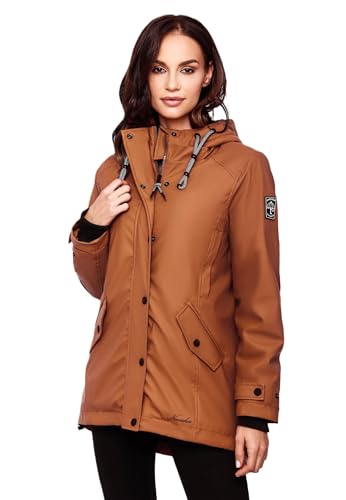 Navahoo Damen Winter Regen Jacke Parka Mantel warm gefüttert Kapuze B847 [B847-Lind-Cinnamon-Gr.XXXL] von Navahoo