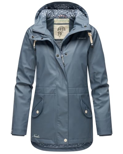 Navahoo Damen Winter Regenjacke mit Kapuze Regenmantel Teddyyfell Wasserdicht [B933-O-Heart-D-Blue-Gr.M] von Navahoo