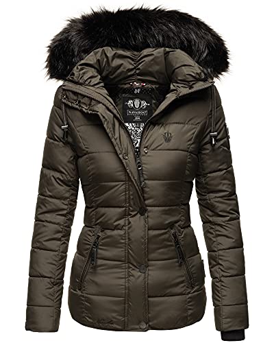 Navahoo Damen Winter Steppjacke Kurzjacke Winter Jacke gefüttert Parka Zuckerbiene XS - XXL (DE/NL/SE/PL, Alphanumerisch, S, Regular, Regular, Anthrazit) von Navahoo