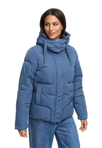 Navahoo Damen Winterjacke (S-3XL) - gesteppt mit abnehmbarer Kapuze - N115 - DusBlue Größe L - Gr.L von Navahoo