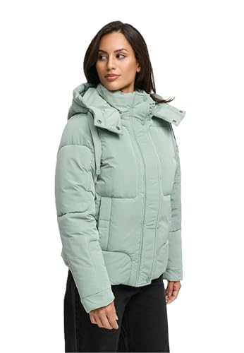 Navahoo Damen Winterjacke (S-3XL) - gesteppt mit abnehmbarer Kapuze - N115 - SmoMint Größe M - Gr.M von Navahoo