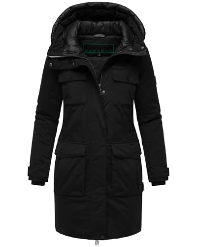 Navahoo Damen Winterjacke Jacke mit Kapuze Eissturm 14 Black Gr. M von Navahoo