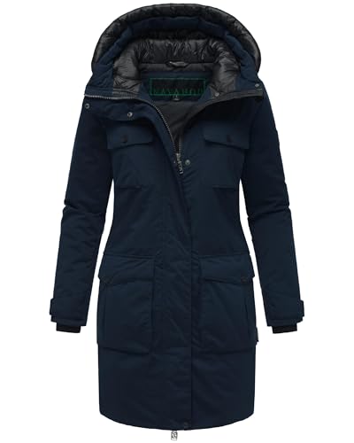 Navahoo Damen Winterjacke Jacke mit Kapuze Eissturm 14 Navy Gr. S von Navahoo