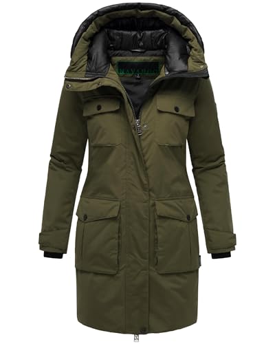 Navahoo Damen Winterjacke Jacke mit Kapuze Eissturm 14 Olive Forest Gr. L von Navahoo
