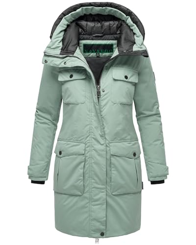 Navahoo Damen Winterjacke Jacke mit Kapuze Eissturm 14 Smokey Mint Gr. XXL von Navahoo