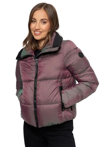 Navahoo Damen Winterjacke Puffer Winter Jacke Steppjacke B971 [B971-Stern-Aubergine-Gr.M] von Navahoo