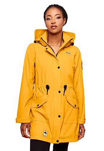 Navahoo Damen wasserdichter gefütterter Regenmantel Deike Amber Yellow Gr. XXL von Navahoo