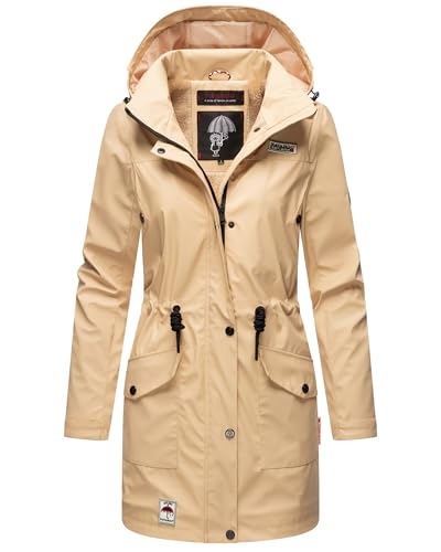 Navahoo Damen Winterjacke Regenmantel gefütterter Parka Wasserdicht Deike XS-XXL (DE/NL/SE/PL, Alphanumerisch, L, Regular, Regular, Beige) von Navahoo