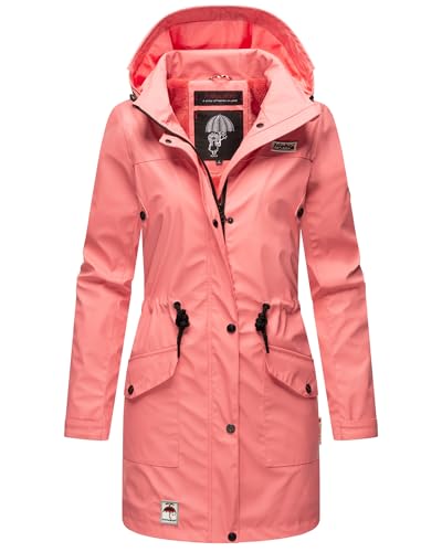 Navahoo Damen Winterjacke Regenmantel gefütterter Parka Wasserdicht Deike XS-XXL (DE/NL/SE/PL, Alphanumerisch, L, Regular, Regular, Rose Coral) von Navahoo