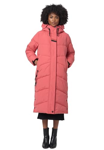 Navahoo Damen Winterjacke Stepp Winter Jacke lang gesteppt warm Kapuze B961 [B961-Kuschelm-Rouge-Gr.M] von Navahoo