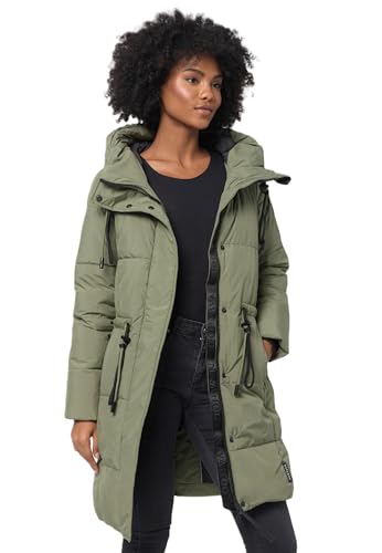 Navahoo Damen Winterjacke Stepp Winter jacke Steppjacke mit Kapuze warm B975 [B975-Zuckertatz-Olive-Gr.XL] von Navahoo