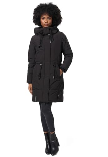 Navahoo Damen Winterjacke Stepp Winter jacke Steppjacke mit Kapuze warm B975 [B975-Zuckertatz-Schwarz-Gr.XL] von Navahoo