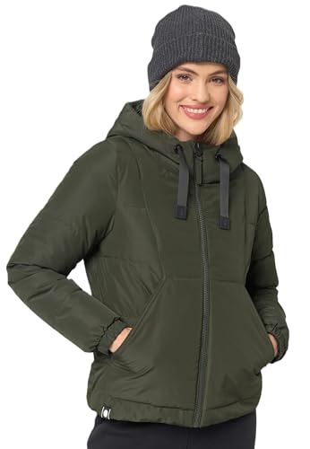 Navahoo Damen Winterjacke Steppjacke Winter Jacke gesteppt warm mit Kapuze B952 [B952-Eisball-Dark-Olive-Gr.XXL] von Navahoo