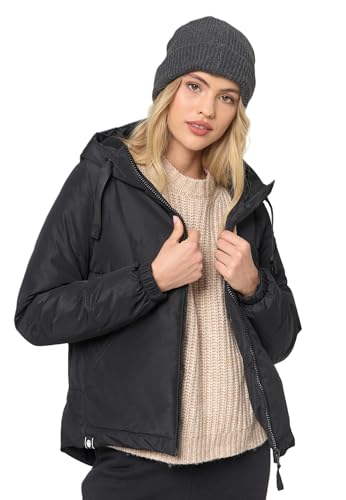 Navahoo Damen Winterjacke Steppjacke Winter Jacke gesteppt warm mit Kapuze B952 [B952-Eisball-Schwarz-Gr.M] von Navahoo