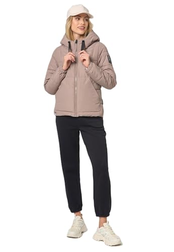 Navahoo Damen Winterjacke Steppjacke Winter Jacke gesteppt warm mit Kapuze B952 [B952-Eisball-Taupe-Grey-Gr.M] von Navahoo