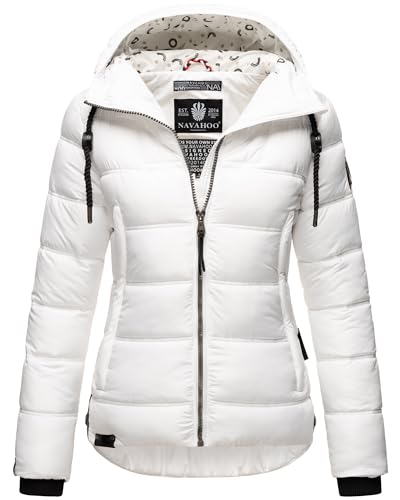 Navahoo Damen Winterjacke Steppjacke gesteppte Jacke mit Kapuze Renesmee XS-XXL (DE/NL/SE/PL, Alphanumerisch, S, Regular, Regular, Weiß) von Navahoo