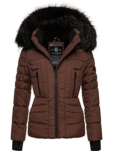 Navahoo Damen Winterjacke Steppjacke mit Kapuze Adele Chocolate Gr. M von Navahoo