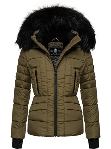 Navahoo Damen Winterjacke Steppjacke mit Kapuze Adele Millitary Green Gr. L von Navahoo