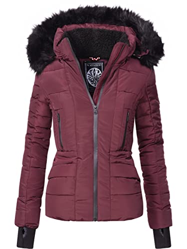 Navahoo Damen Winterjacke Steppjacke mit Kapuze Adele Weinrot Gr. L von Navahoo