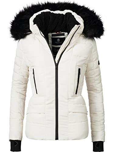 Navahoo Damen Winterjacke Steppjacke mit Kapuze Adele White Gr. M von Navahoo