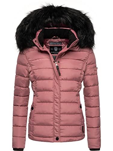 Navahoo Damen Winterjacke Steppjacke mit Kapuze Miamor Dark Rose Gr. L von Navahoo