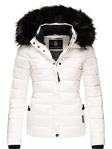 Navahoo Damen Winterjacke Steppjacke mit Kapuze Miamor White Gr. L von Navahoo