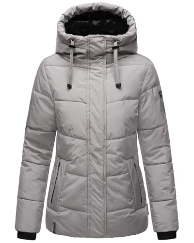 Navahoo Damen Winterjacke Steppjacke warm mit Kapuze Sag ja XIV Grey Gr. L von Navahoo