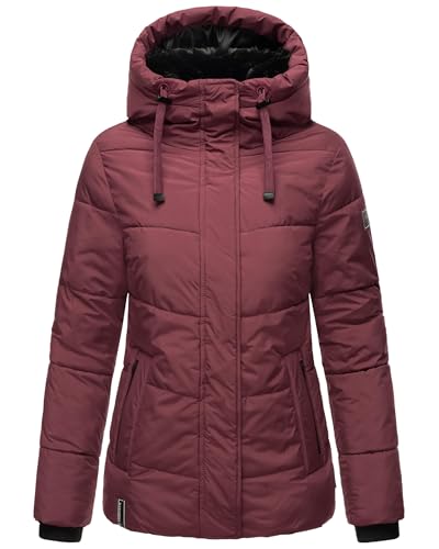 Navahoo Damen Winterjacke Steppjacke warm mit Kapuze Sag ja XIV Wine Gr. XXL von Navahoo