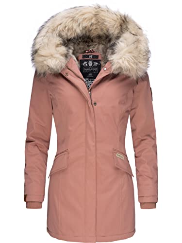 Navahoo Damen Winter Kurzmantel mit Kapuze Cristal Terracotta Gr. L von Navahoo