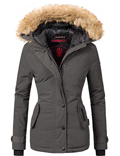 Navahoo Damen Winterjacke Winterparka mit Kapuze Laura Anthrazit Gr. XXL von Navahoo