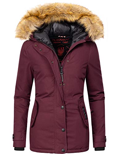 Navahoo Damen Winterjacke Winterparka mit Kapuze Laura Weinrot Gr. M von Navahoo