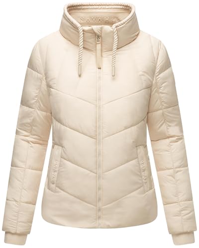 Navahoo Damen Winterjacke aus recyceltem Material warme Steppjacke mit hohem Kragen und auffälligen Kordeln Liebesfee 14 Cream Gr. L Navahoo Damen Winterjacke aus recyceltem Material warme Steppjacke mit hohem Kragen und auffälligen Kordeln Liebesfee 14 Cream Gr. L von Navahoo
