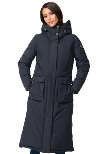 Navahoo Damen Winterjacke lang warme lange Winter Jacke Kapuze B983 [B983-Wolkenfro-Navy-Gr.XXL] von Navahoo