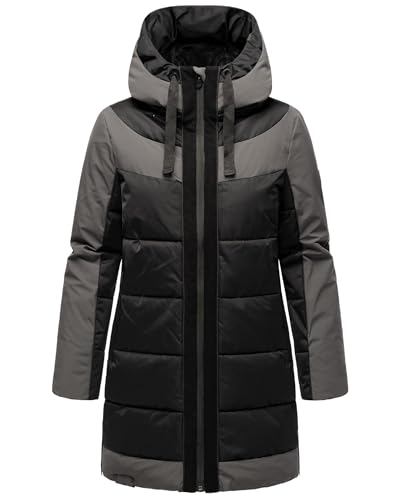 Navahoo Damen Winterjacke Lange Steppjcke warm mit Kapuze Samtkätzchen Black Gr. L Navahoo Damen Winterjacke Lange Steppjcke warm mit Kapuze Samtkätzchen Black Gr. L von Navahoo