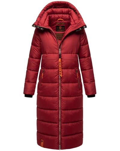 Navahoo Damen Winterjacke langer Winter Mantel Winter Jacke gesteppt warmer Steppmantel B926 [B926-Kristall-Blood-Gr.L] von Navahoo