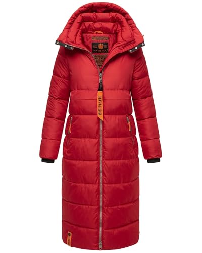 Navahoo Damen Winterjacke langer Winter Mantel Winter Jacke gesteppt warmer Steppmantel B926 [B926-Kristall-Deep-Red-Gr.M] von Navahoo