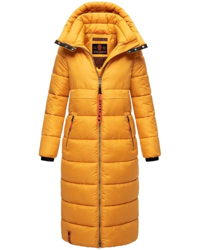 Navahoo Damen Winterjacke langer Winter Mantel Winter Jacke gesteppt warmer Steppmantel B926 [B926-Kristall-Gelb-Gr.M] von Navahoo