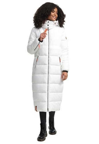 Navahoo Damen Winterjacke langer Winter Mantel Winter Jacke gesteppt warmer Steppmantel B926 [B926-Kristall-Offwhite-Gr.XXL] von Navahoo