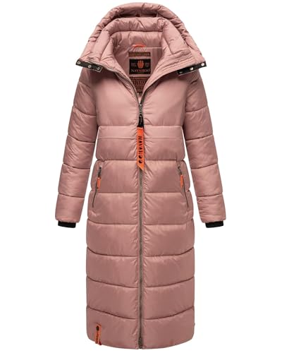 Navahoo Damen Winterjacke langer Winter Mantel Winter Jacke gesteppt warmer Steppmantel B926 [B926-Kristall-Pas-Purp-Gr.L] von Navahoo
