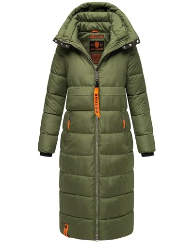 Navahoo Damen Winterjacke langer Winter Mantel Winter Jacke gesteppt warmer Steppmantel B926 [B926-Kristall-Pine-Oliv-Gr.XXL] von Navahoo